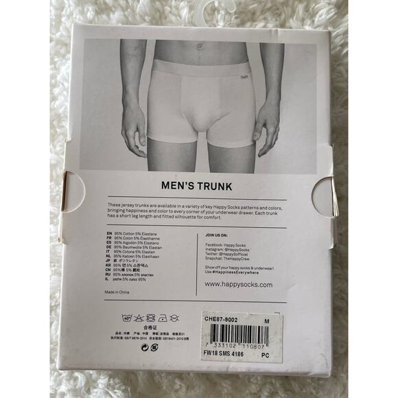 Happy Socks Mens Boxer Brief Underwear Medium Colorful Cherry in Black NEW - Picture 6 of 9